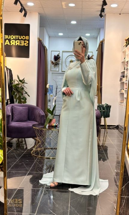 Senna Design Shosan Elbise Mint Yeşili